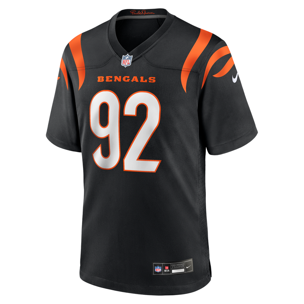Men's Cincinnati Bengals B.J. Hill Nike Black Game Jersey - Image 3