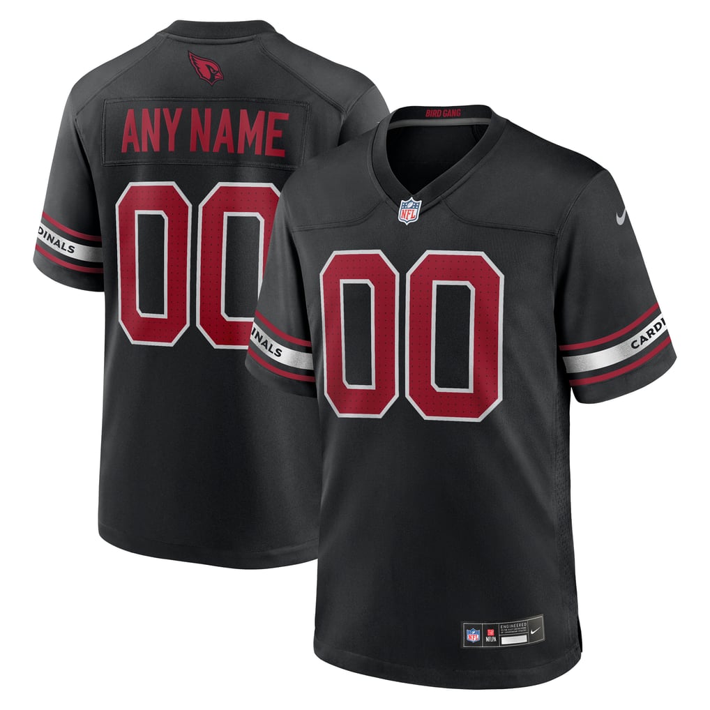 Men's Arizona Cardinals Nike Black Alternate Custom Game Jersey - Image 2