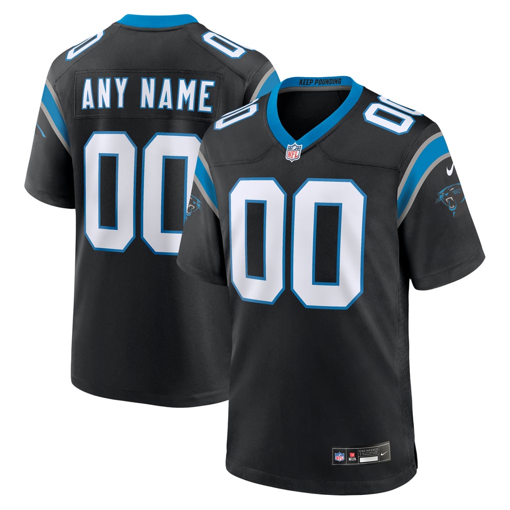 Men's Carolina Panthers Nike Black Custom Game Jersey - Image 2