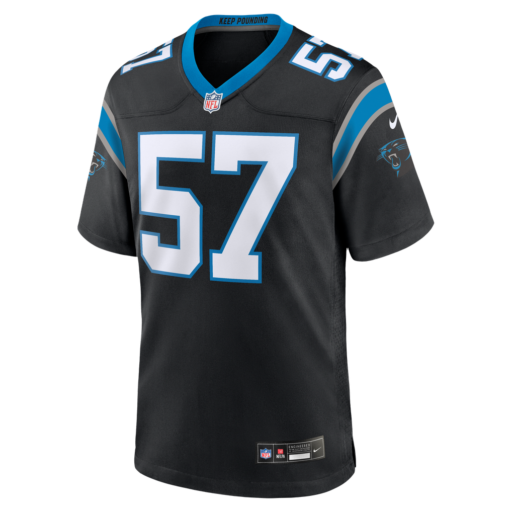 Men's Carolina Panthers Monroe Freeling Nike Black Team Game Jersey - Image 3