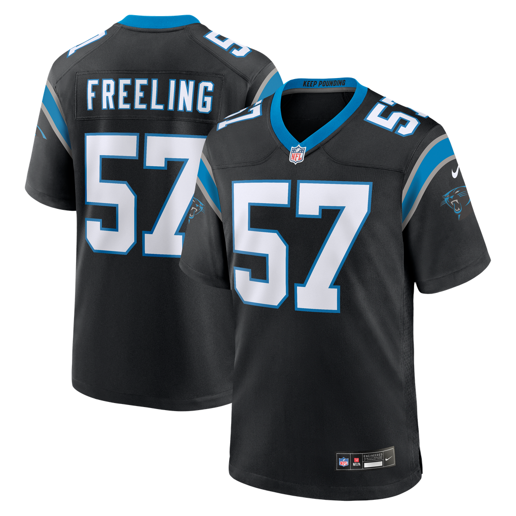 Men's Carolina Panthers Monroe Freeling Nike Black Team Game Jersey - Image 1