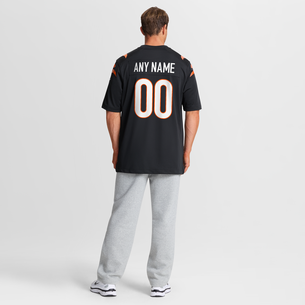 Men's Cincinnati Bengals Nike Black Game Custom Jersey - Image 9