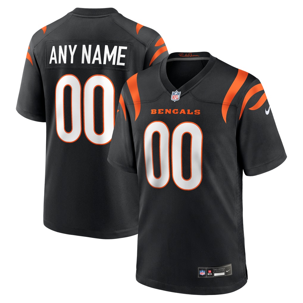Men's Cincinnati Bengals Nike Black Game Custom Jersey - Image 2
