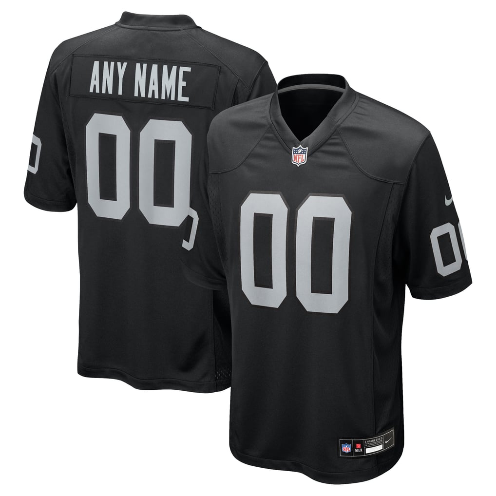 Men's Las Vegas Raiders Nike Black Custom Game Jersey - Image 2
