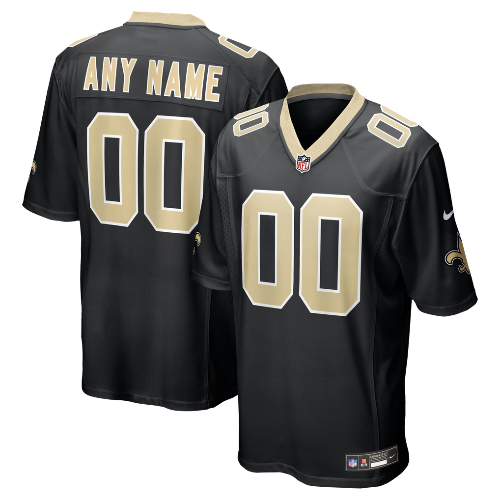 Men's New Orleans Saints Nike Black Custom Game Jersey - Image 2