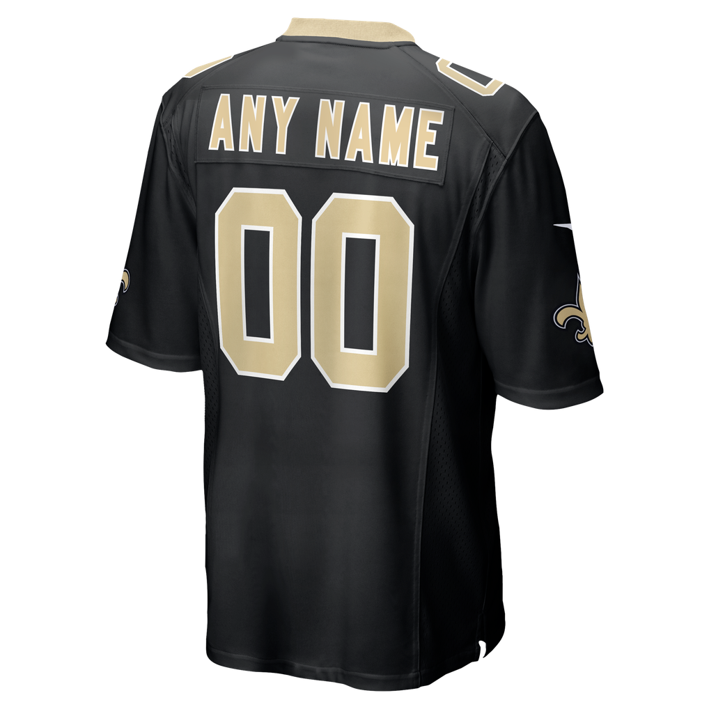Men's New Orleans Saints Nike Black Custom Game Jersey - Image 4