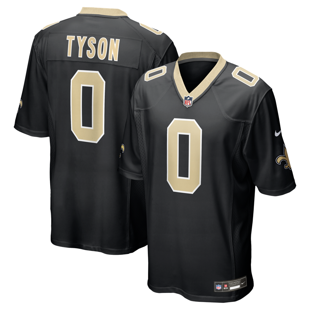 Men's New Orleans Saints Jordyn Tyson Nike Black Team Game Jersey - Image 1