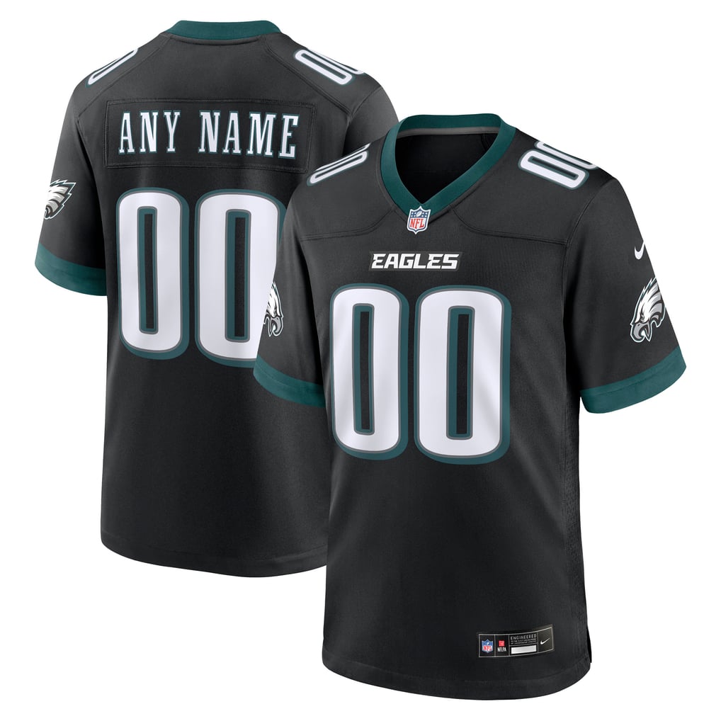 Men's Philadelphia Eagles  Nike Black Alternate Custom Game Jersey - Image 1