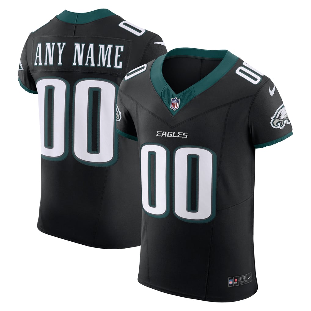 Men's Philadelphia Eagles Nike  Black Alternate Vapor F.U.S.E. Elite Custom Jersey - Image 2