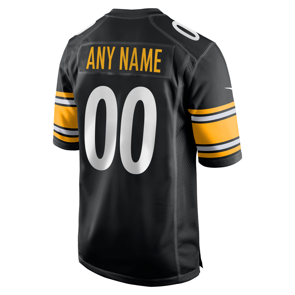 Men's Pittsburgh Steelers Nike Black Custom Game Jersey - Image 4