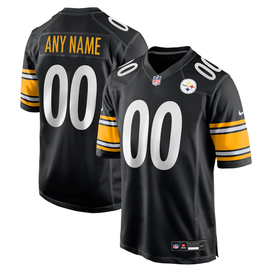 Men's Pittsburgh Steelers Nike Black Custom Game Jersey - Image 1