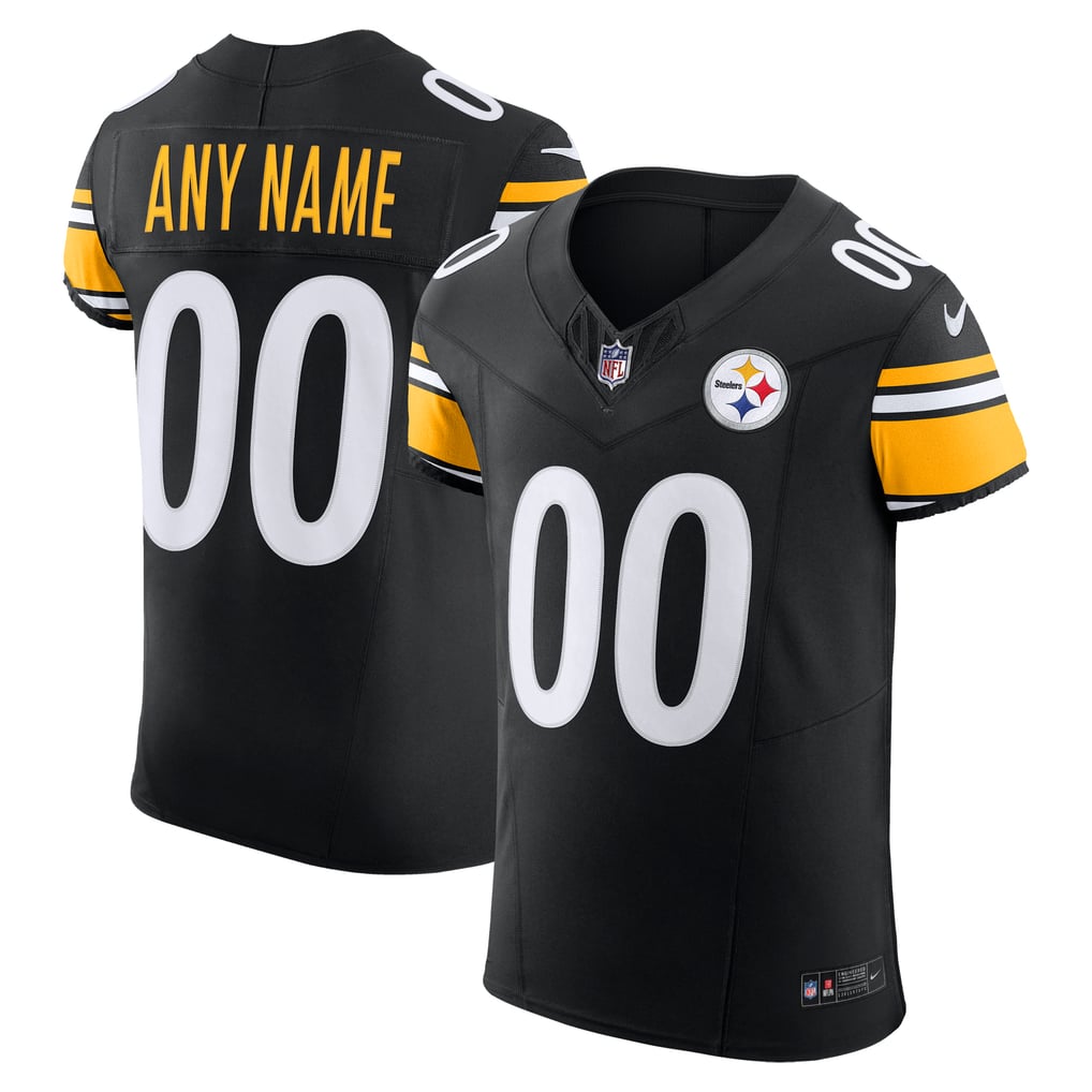 Men's Pittsburgh Steelers Nike Black Vapor F.U.S.E. Elite Custom Jersey - Image 2