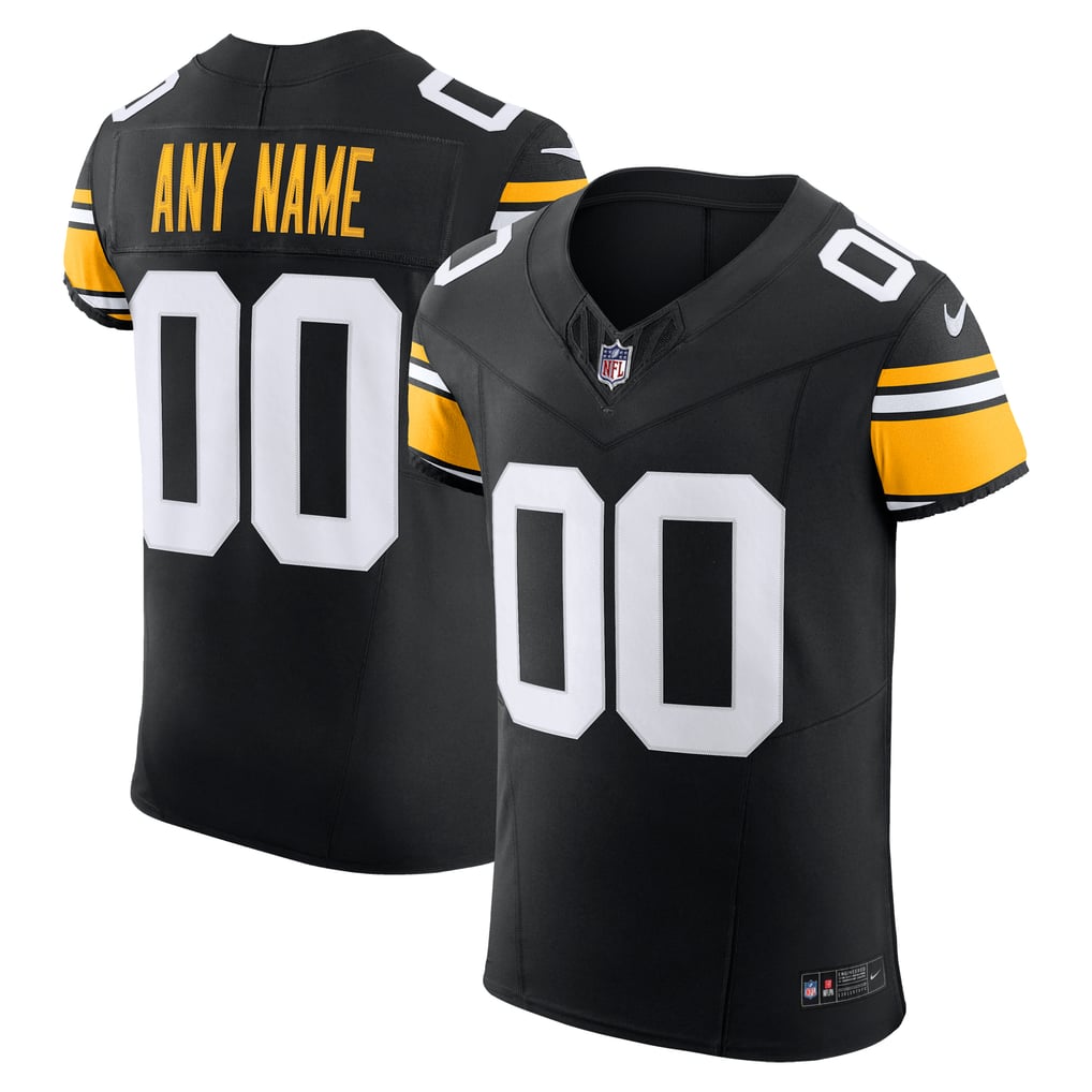 Men's Pittsburgh Steelers Nike Black  Vapor F.U.S.E. Elite Custom Jersey - Image 2