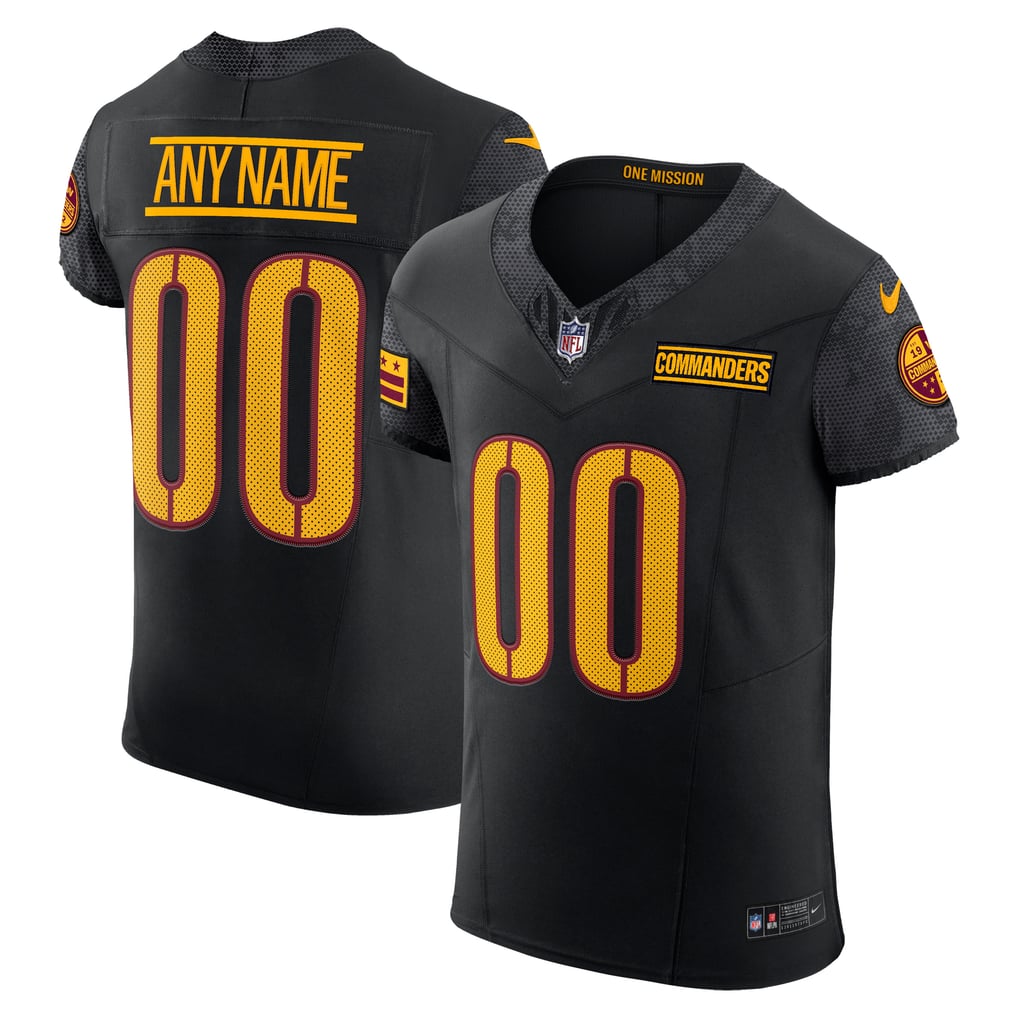 Men's Washington Commanders  Nike Black Alternate Vapor F.U.S.E. Elite Custom Jersey - Image 2