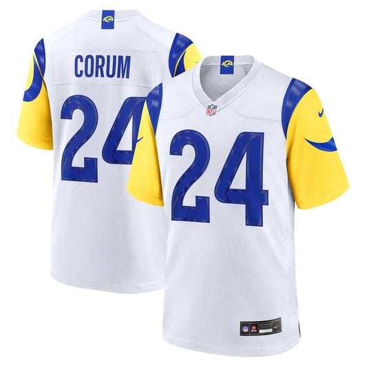 Men's Los Angeles Rams Blake Corum Nike White Game Jersey - Image 1