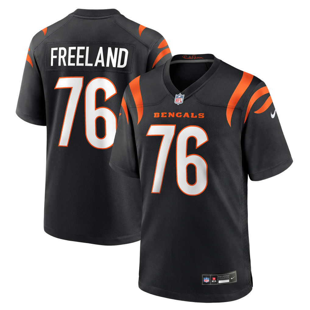 Men's Cincinnati Bengals Blake Freeland Nike Black Team Game Jersey - Image 1