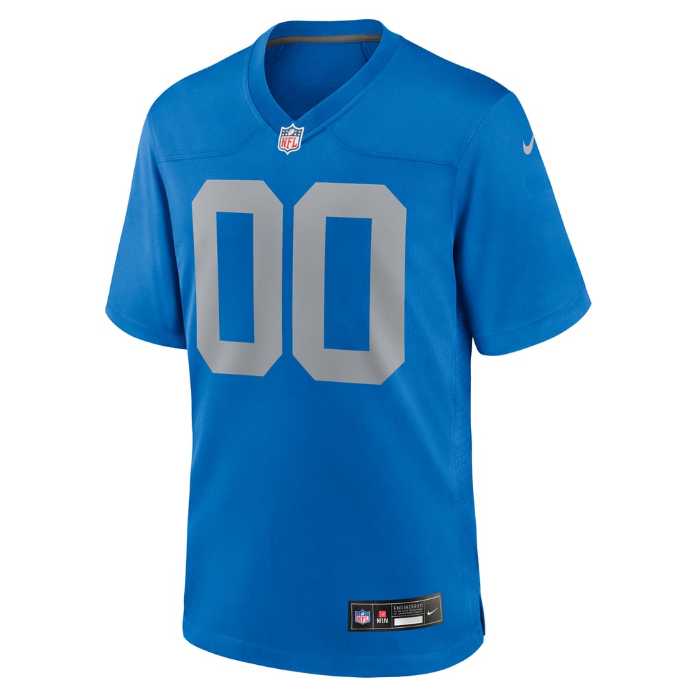 Men's Detroit Lions Nike Blue Alternate Custom Game Jersey - Image 3