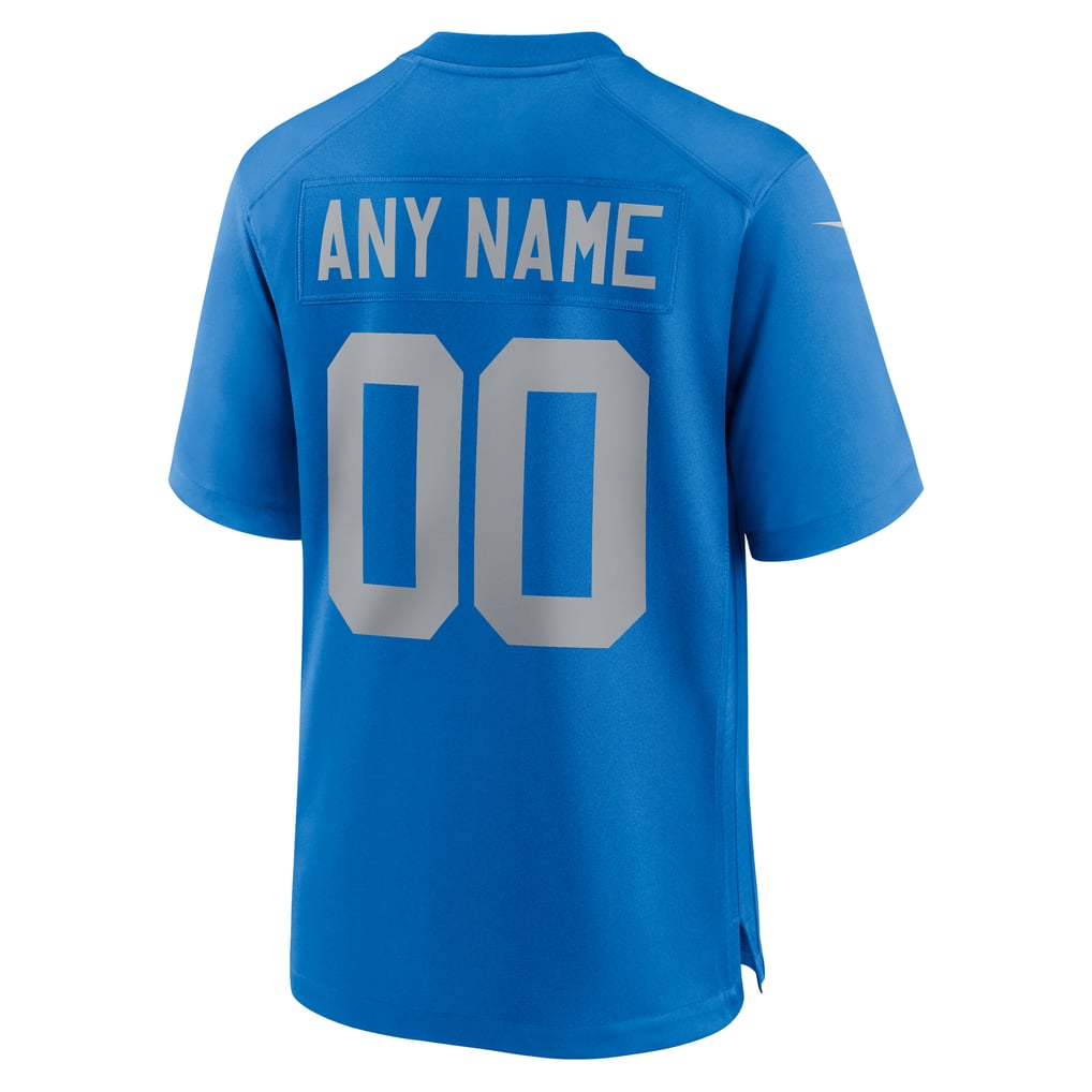 Men's Detroit Lions Nike Blue Alternate Custom Game Jersey - Image 4