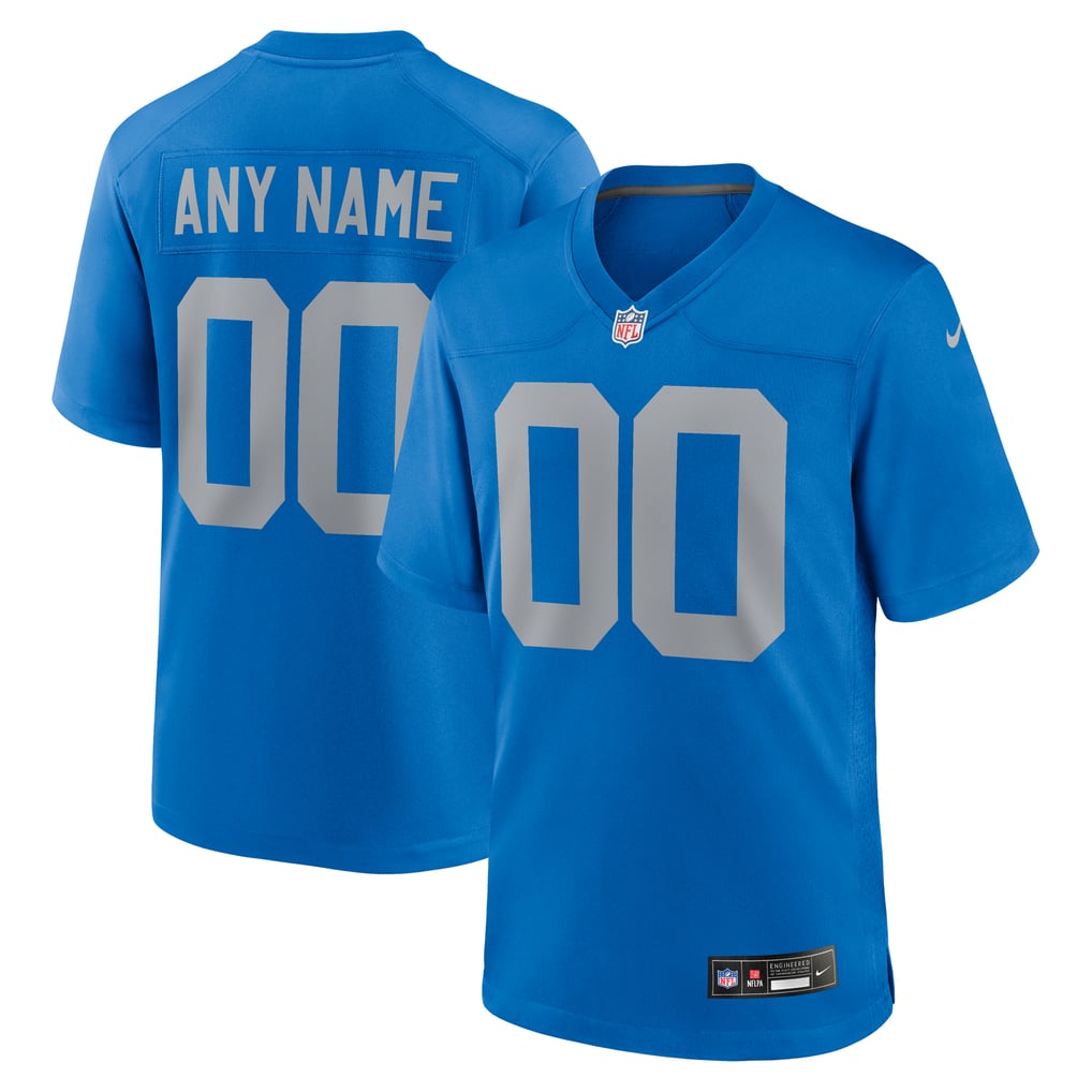 Men's Detroit Lions Nike Blue Alternate Custom Game Jersey - Image 1