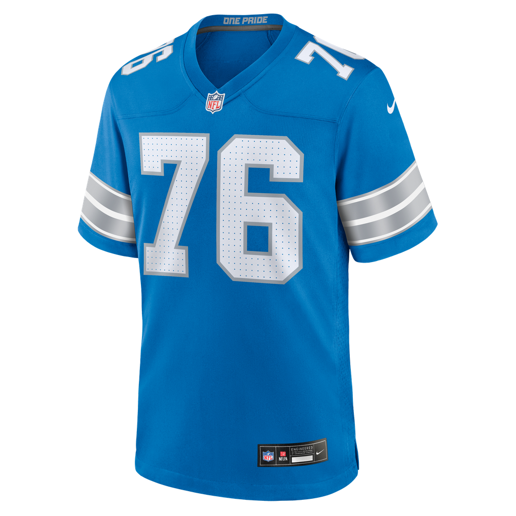 Men's Detroit Lions Blake Miller Nike Blue Team Game Jersey - Image 5