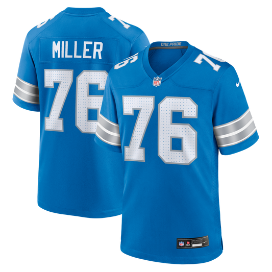 Men's Detroit Lions Blake Miller Nike Blue Team Game Jersey - Image 1