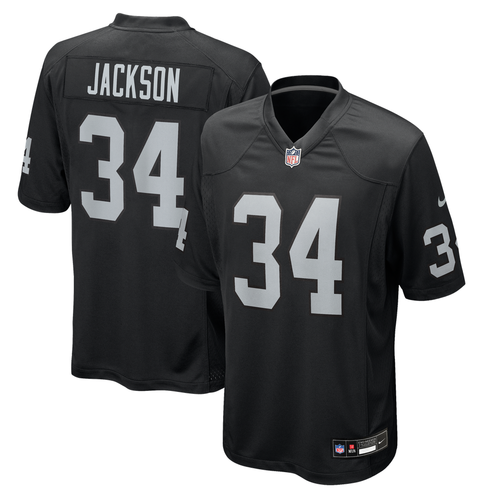 Men's Las Vegas Raiders Bo Jackson Nike Black Game Retired Player Jersey - Image 1