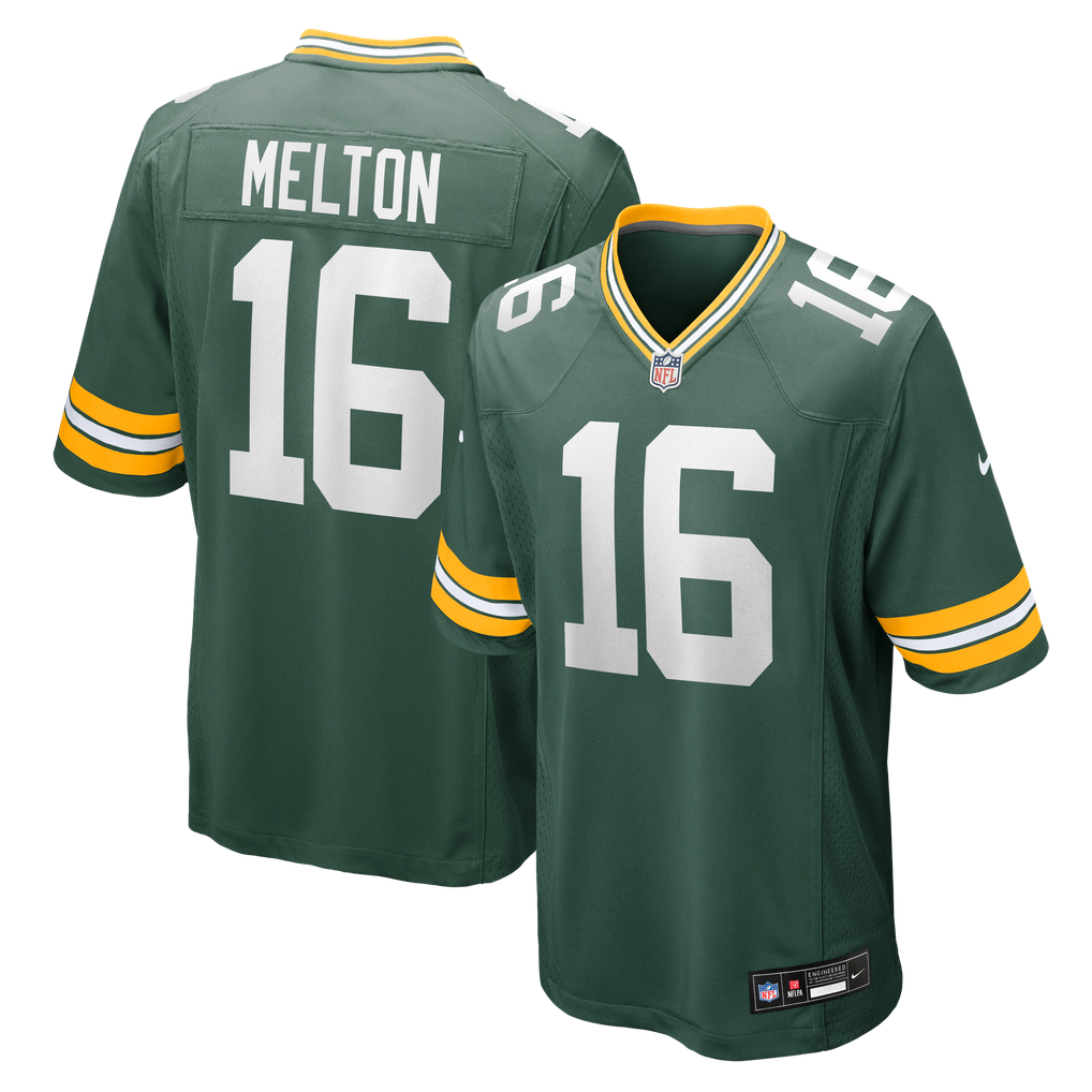 Men's Green Bay Packers Bo Melton Nike  Green Team Game Jersey - Image 2