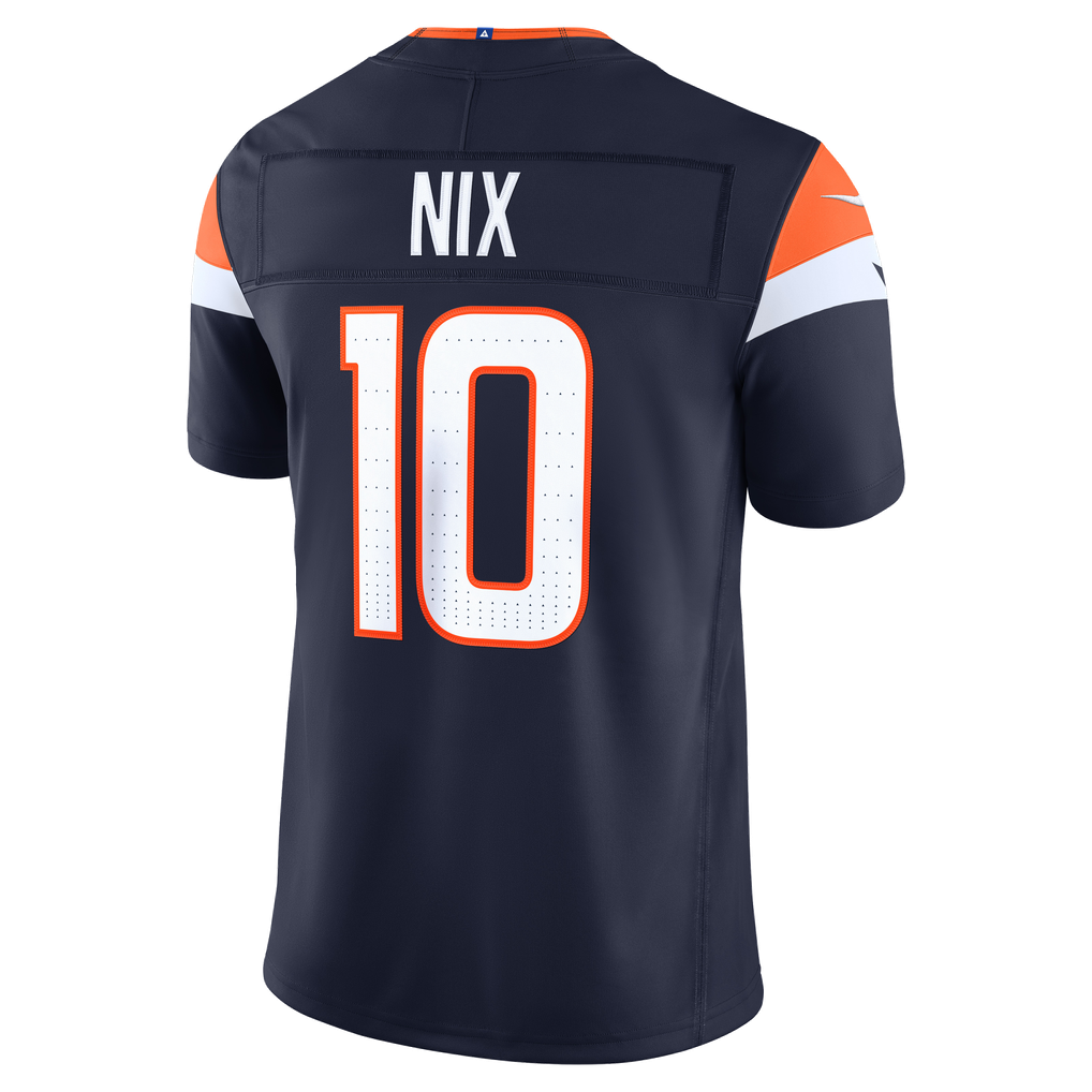 Men's Denver Broncos Bo Nix Nike Navy Alternate Vapor F.U.S.E. Stitched Limited Jersey - Image 4