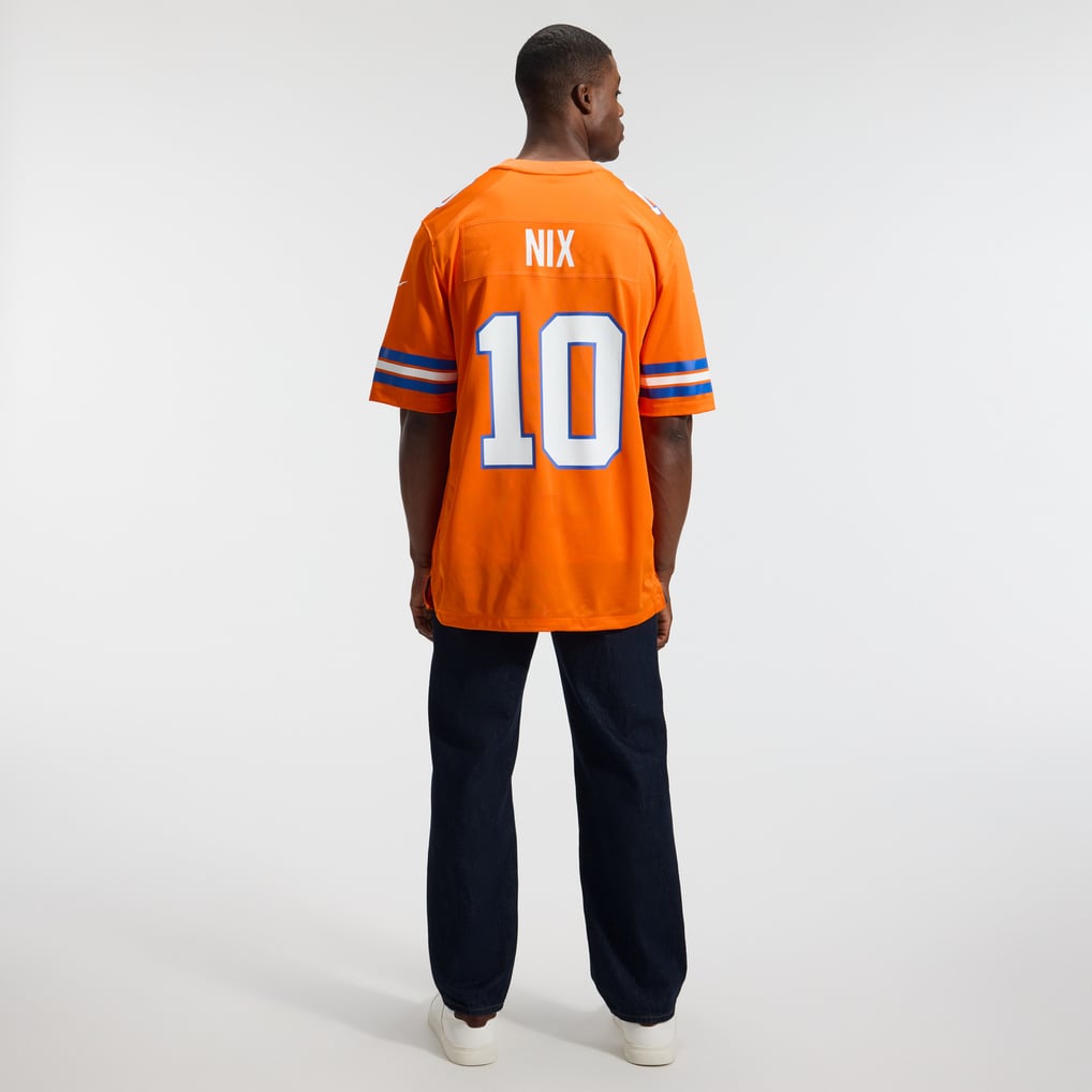 Men's Denver Broncos Bo Nix Nike Orange Mile High Collection 1977 Throwback Player Game Jersey - Image 6