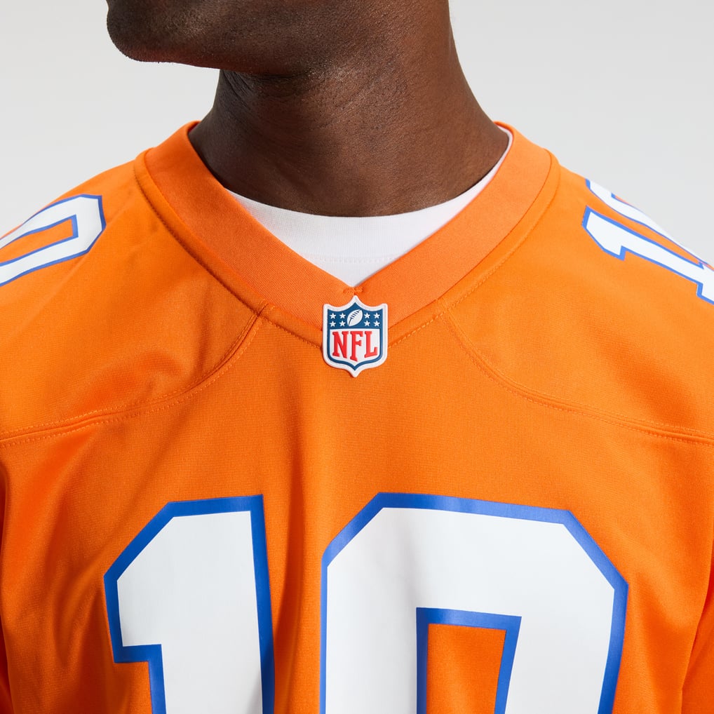 Men's Denver Broncos Bo Nix Nike Orange Mile High Collection 1977 Throwback Player Game Jersey - Image 10
