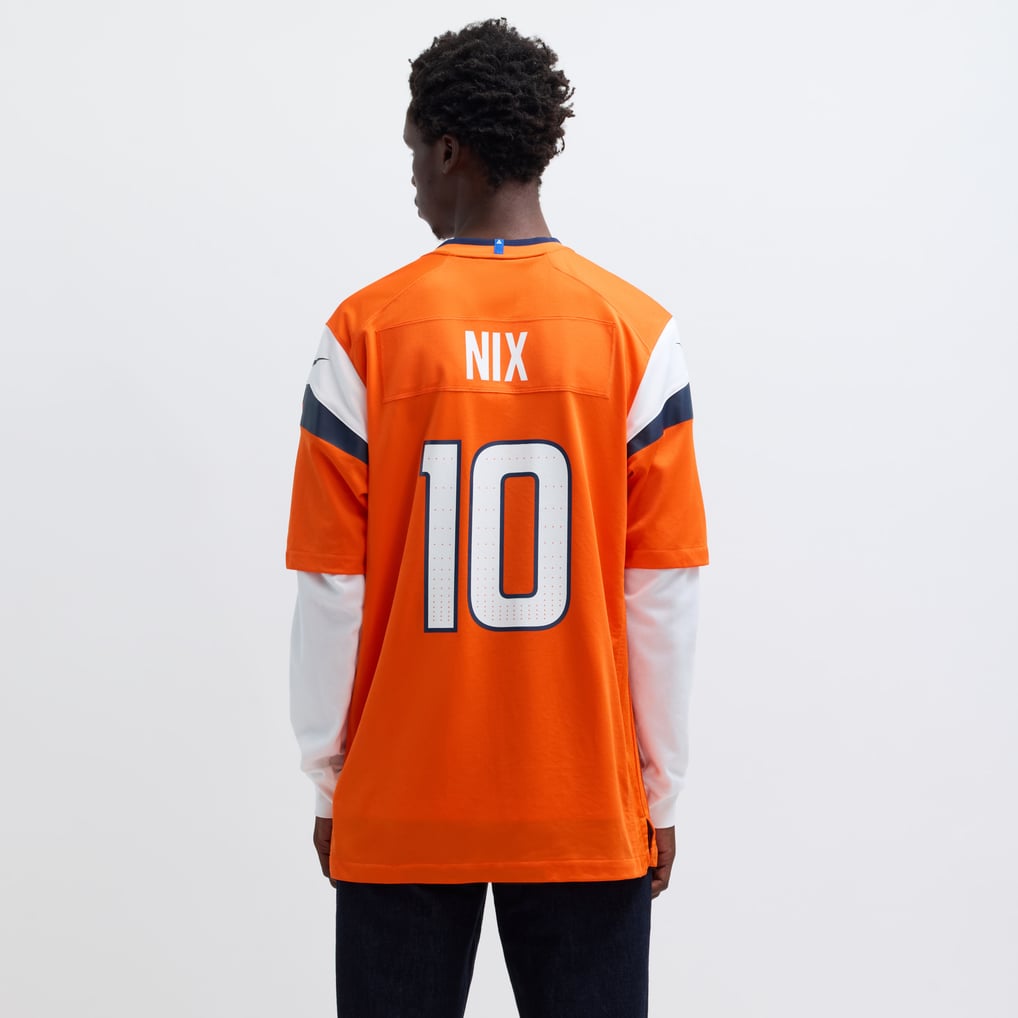 Men's Denver Broncos Bo Nix Nike Orange  Player Game Jersey - Image 6