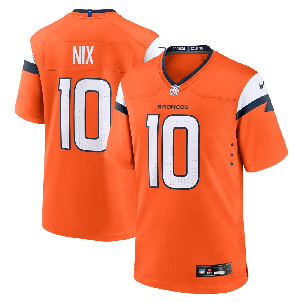 Men's Denver Broncos Bo Nix Nike Orange  Player Game Jersey - Image 1