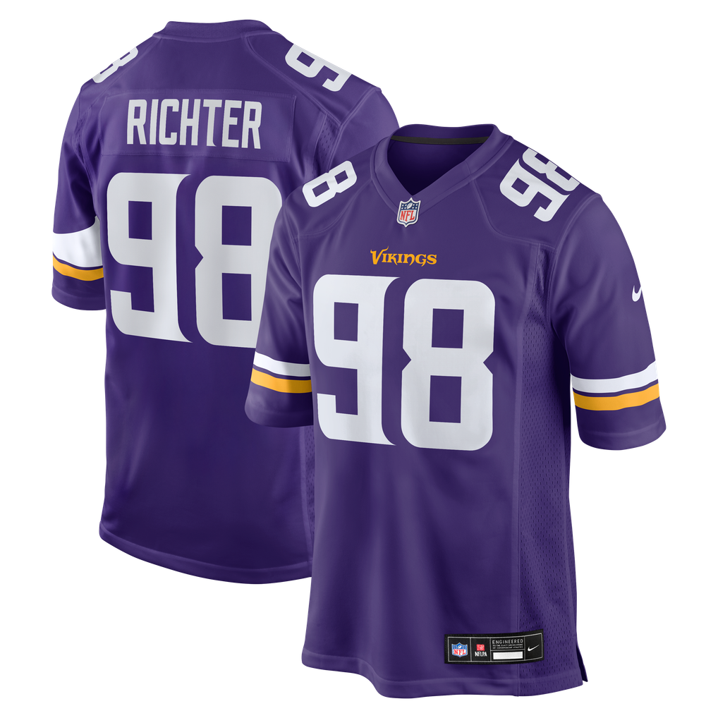 Men's Minnesota Vikings Bo Richter Nike  Purple Team Game Jersey - Image 1