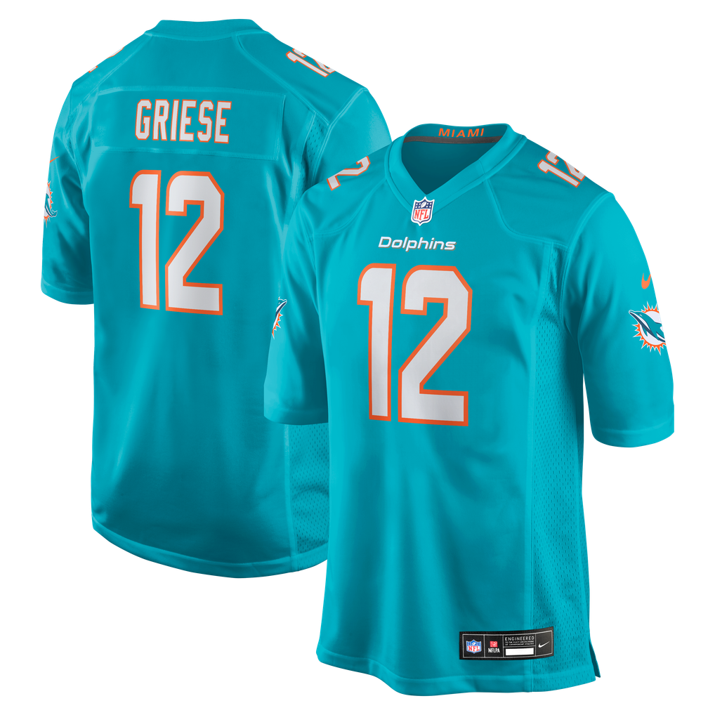 Men's Miami Dolphins Bob Griese Nike Aqua Game Retired Player Jersey - Image 2