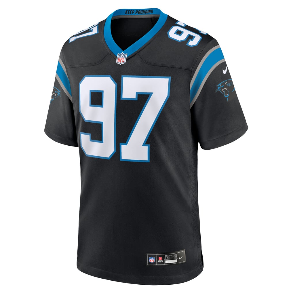 Men's Carolina Panthers Bobby Brown III Nike Black Team Game Jersey - Image 3