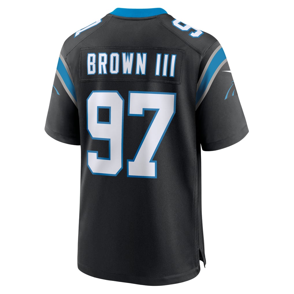 Men's Carolina Panthers Bobby Brown III Nike Black Team Game Jersey - Image 4