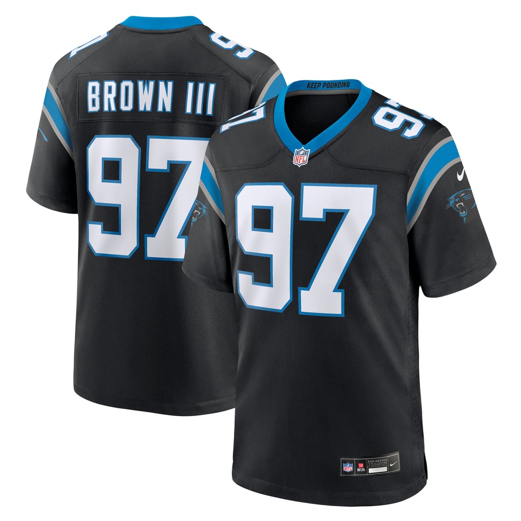 Men's Carolina Panthers Bobby Brown III Nike Black Team Game Jersey - Image 1