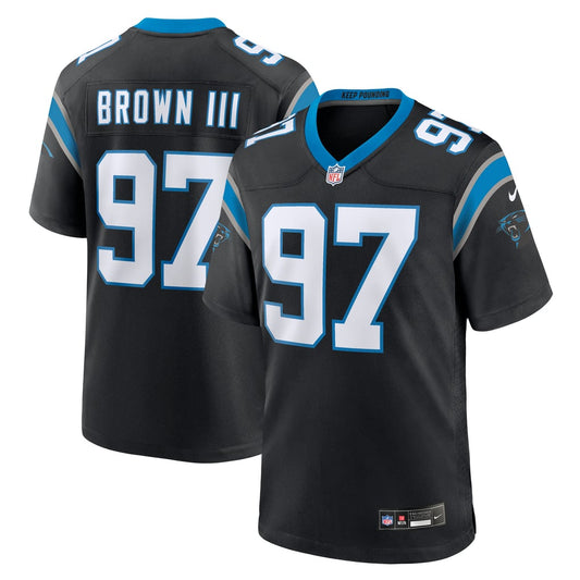 Men's Carolina Panthers Bobby Brown III Nike Black Team Game Jersey - Image 1