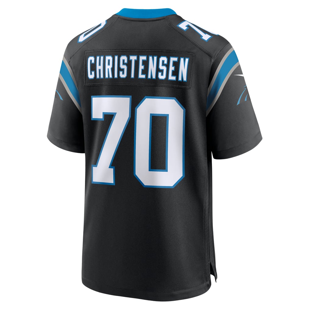Men's Carolina Panthers Brady Christensen Nike Black Team Game Jersey - Image 4
