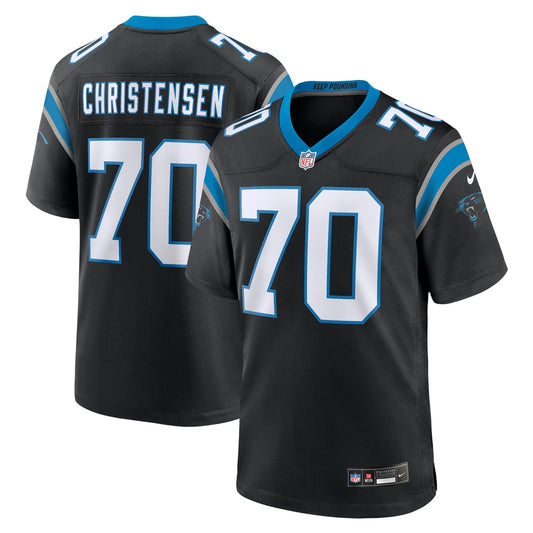 Men's Carolina Panthers Brady Christensen Nike Black Team Game Jersey - Image 1