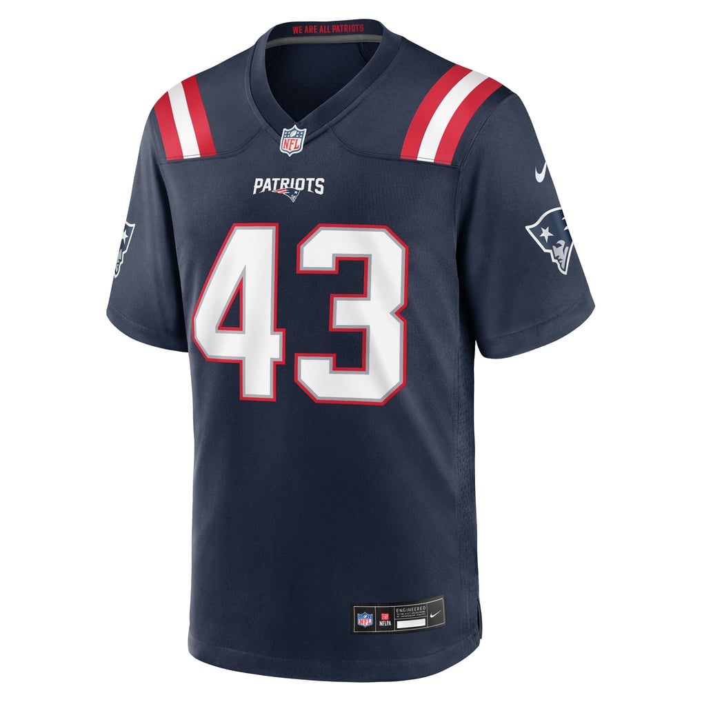Men's New England Patriots Bradyn Swinson Nike Navy Team Game Jersey - Image 5