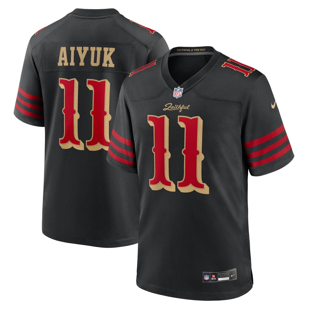 Men's San Francisco 49ers Brandon Aiyuk Nike Black Rivalries Collection Game Jersey - Image 1