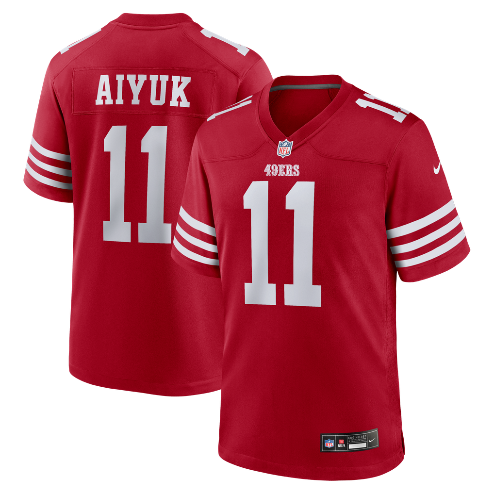 Men's San Francisco 49ers Brandon Aiyuk Nike Scarlet Game Player Jersey - Image 1
