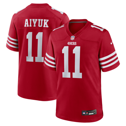 Men's San Francisco 49ers Brandon Aiyuk Nike Scarlet Game Player Jersey - Image 1