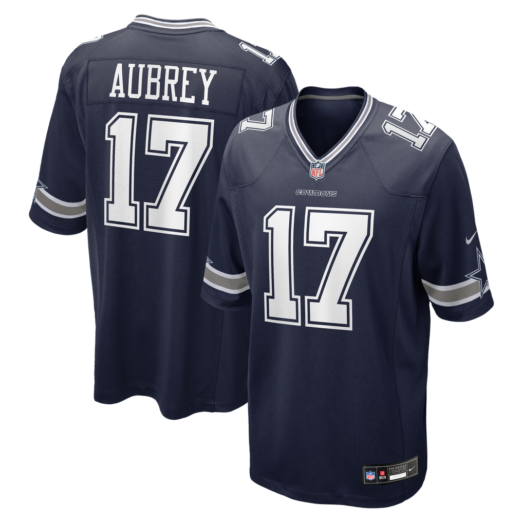 Men's Dallas Cowboys Brandon Aubrey Nike Navy Team Game Jersey - Image 1