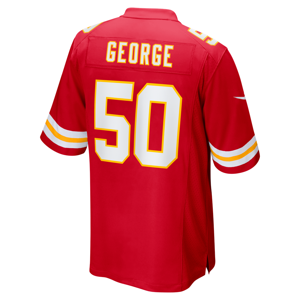 Men's Kansas City Chiefs Brandon George Nike  Red Team Game Jersey - Image 4