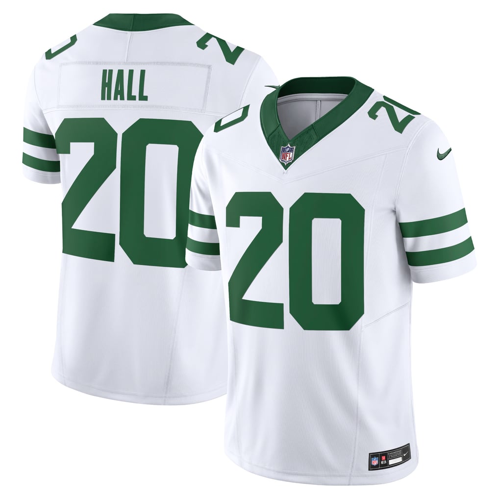 Men's New York Jets Breece Hall Nike Legacy White Vapor F.U.S.E. Limited Jersey - Image 1