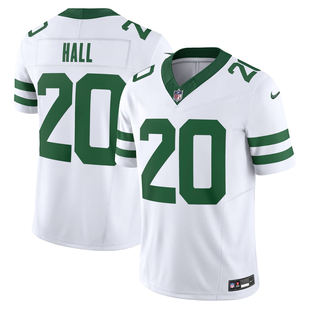 Men's New York Jets Breece Hall Nike Legacy White Vapor F.U.S.E. Limited Jersey - Image 2
