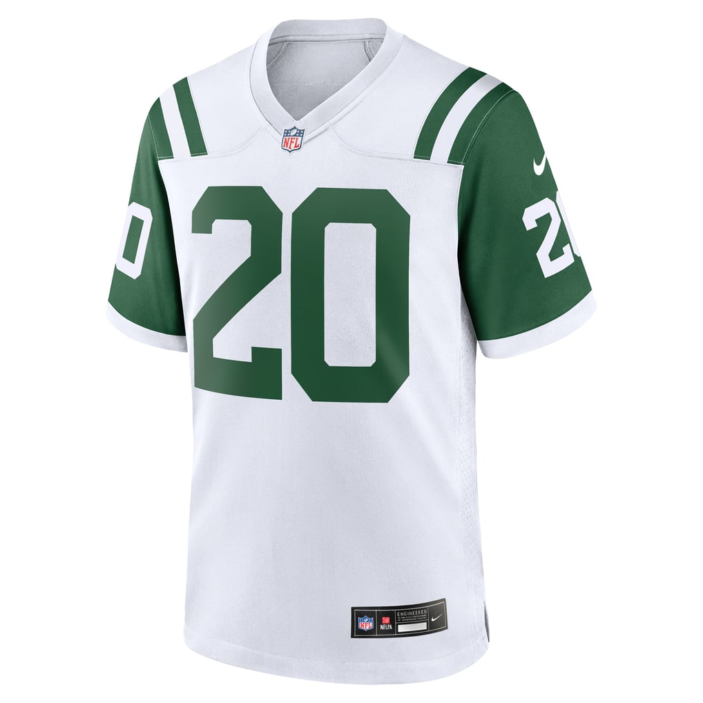 Men's New York Jets Breece Hall Nike White Classic Alternate Game Jersey - Image 3