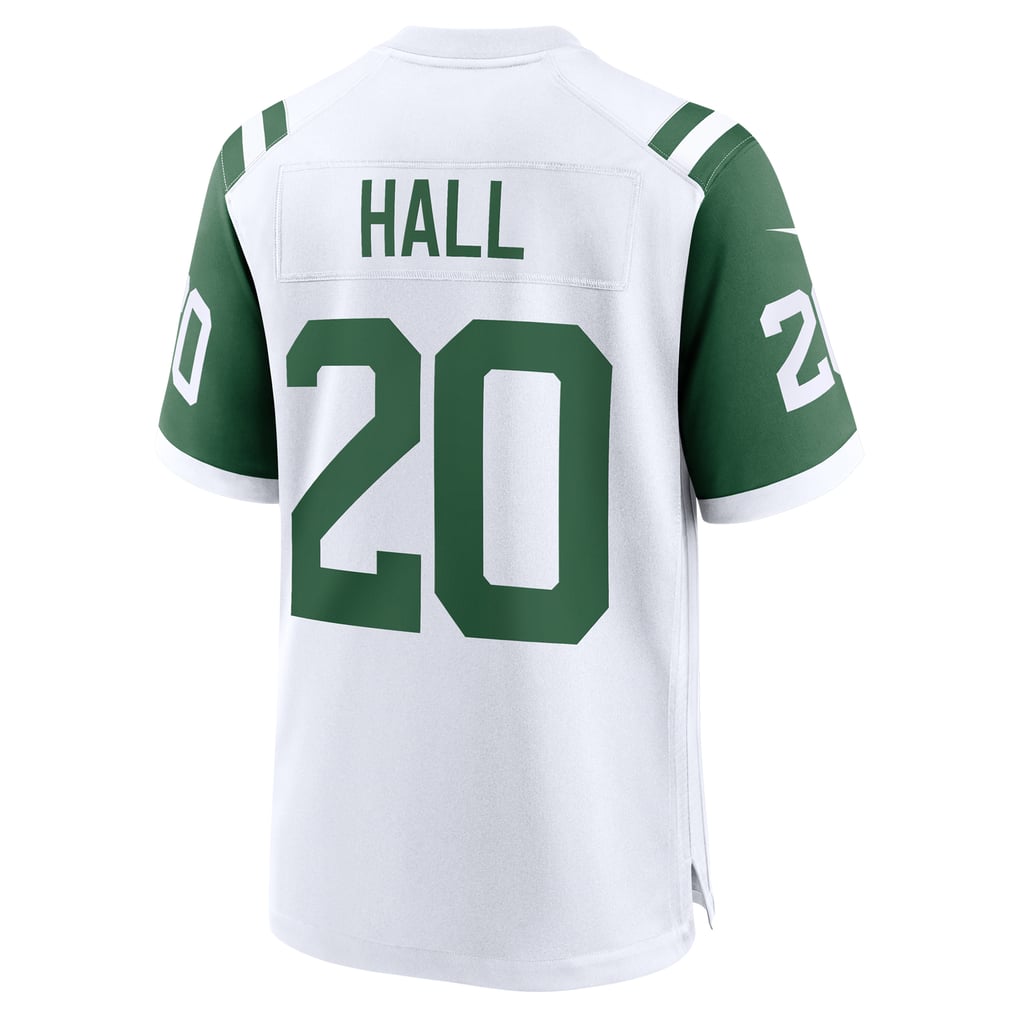 Men's New York Jets Breece Hall Nike White Classic Alternate Game Jersey - Image 4